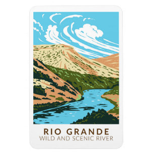 Rio Grande Wild and Scenic River Vintage Magnet