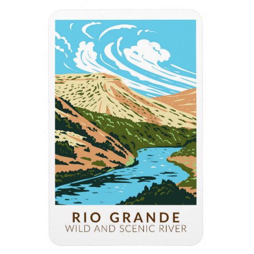 Rio Grande Wild and Scenic River Vintage  Magnet