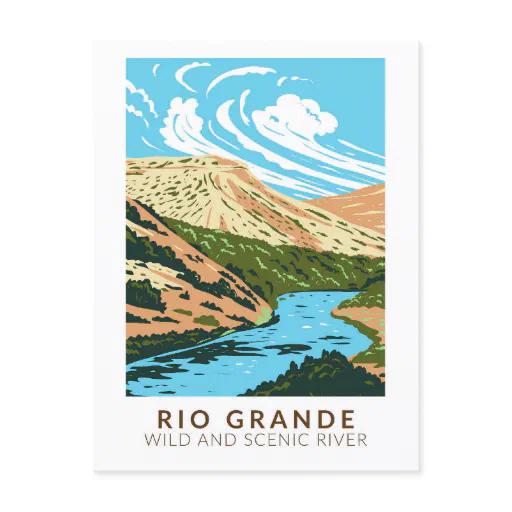 Rio Grande Wild and Scenic River Vintage Postcard