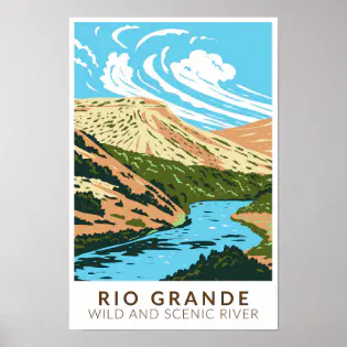 Rio Grande Wild and Scenic River Vintage  Poster