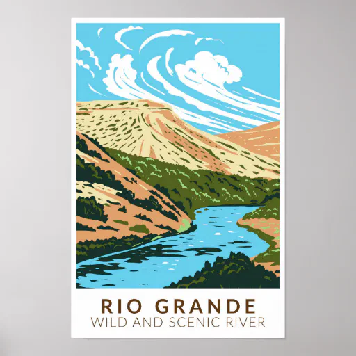 Rio Grande Wild and Scenic River Vintage  Poster