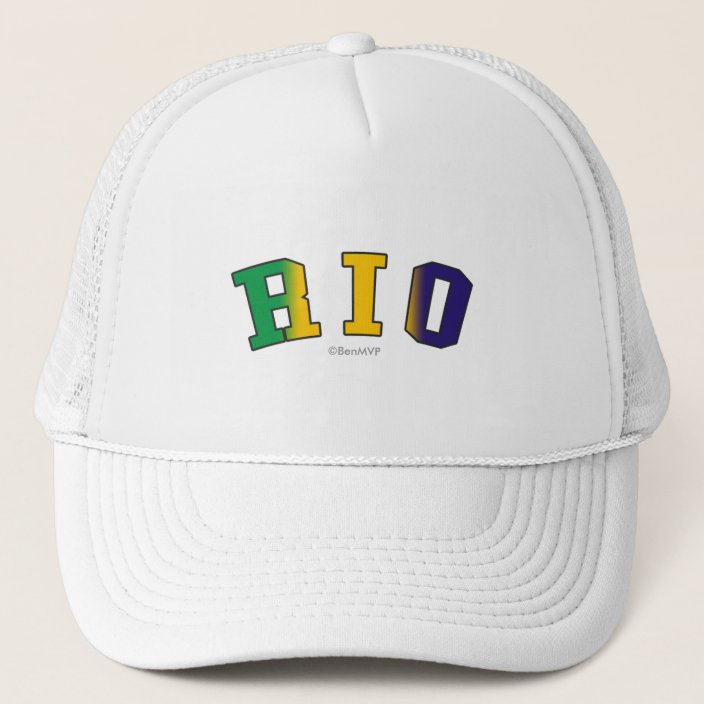 Rio in Brazil National Flag Colors Hat