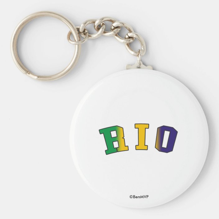 Rio in Brazil National Flag Colors Key Chain