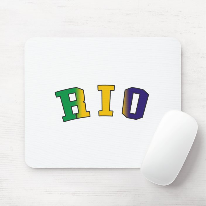 Rio in Brazil National Flag Colors Mouse Pad
