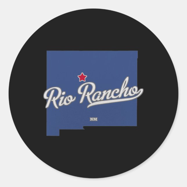Rio Rancho New Mexico Nm Map  Classic Round Sticker (Front)