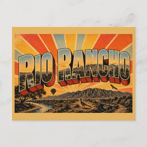 Rio Rancho New Mexico River Mountains Desert Art Postcard