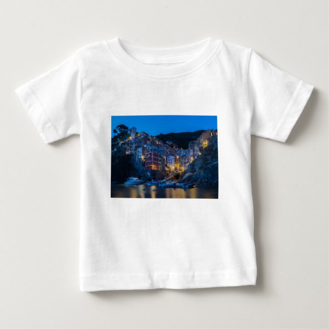Riomaggiore at night Cinque Terre Liguria Italy Baby T-Shirt (Front)