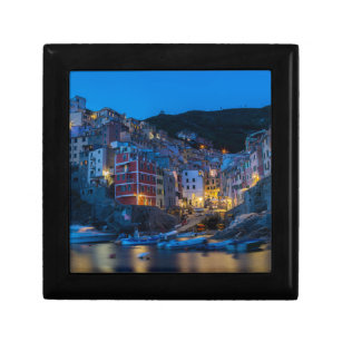 Riomaggiore at night Cinque Terre Liguria Italy Gift Box