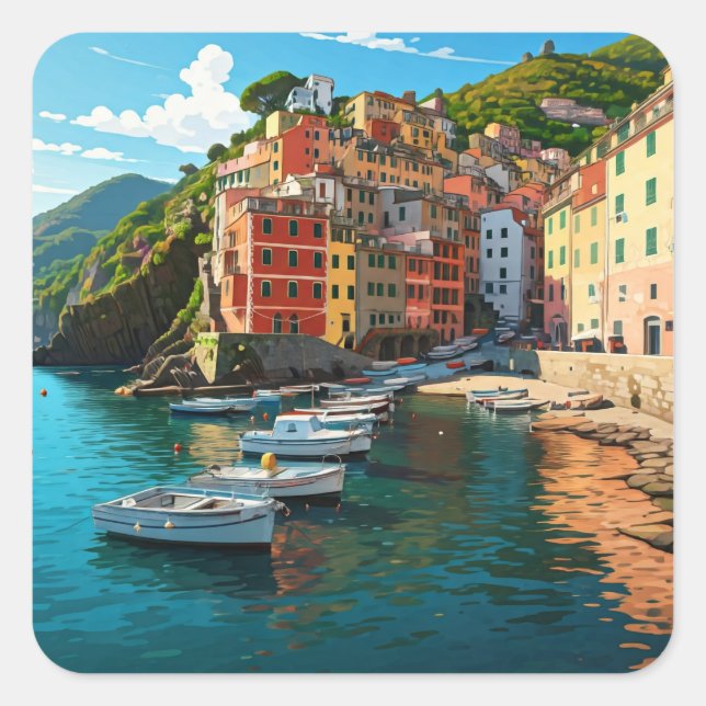 Riomaggiore, Cinqua Terra Square Sticker (Front)