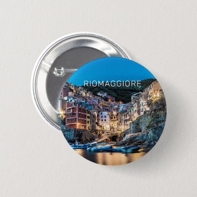 Riomaggiore Cinque Terre La Spezia Italy Panorama Button (Front & Back)