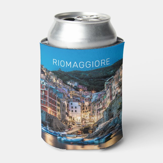 Riomaggiore Cinque Terre La Spezia Italy Panorama Can Cooler (Can Front)