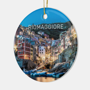 Riomaggiore Cinque Terre La Spezia Italy Panorama Ceramic Ornament