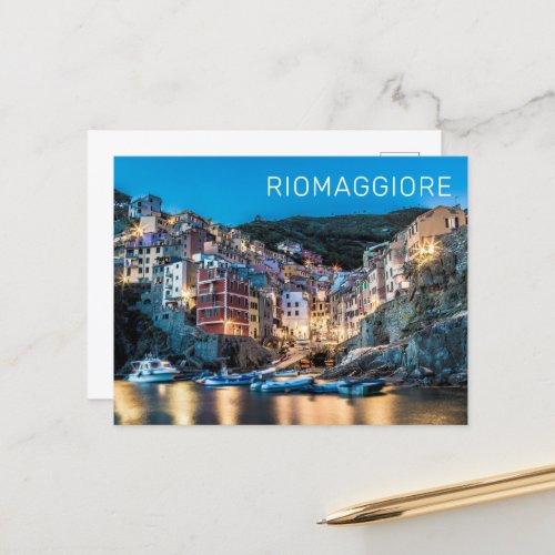 Riomaggiore Cinque Terre La Spezia Italy Panorama Holiday Postcard