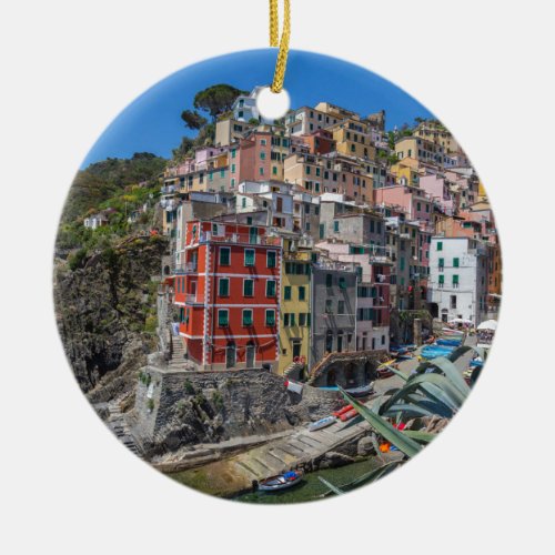 Riomaggiore Cinque Terre Liguria Italy Ceramic Ornament