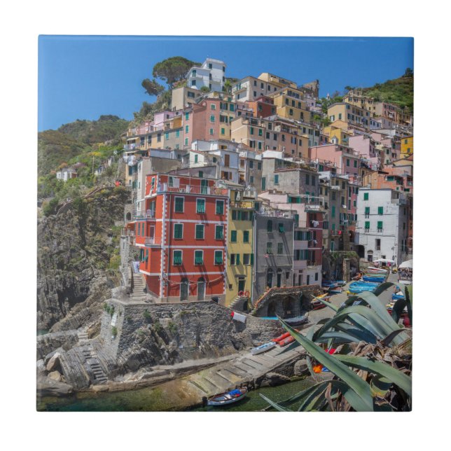 Riomaggiore Cinque Terre Liguria Italy Ceramic Tile (Front)
