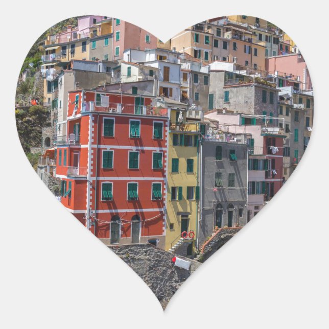Riomaggiore Cinque Terre Liguria Italy Heart Sticker (Front)