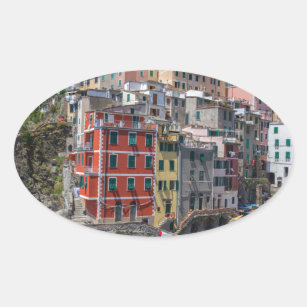 Riomaggiore Cinque Terre Liguria Italy Oval Sticker