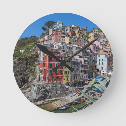 Riomaggiore Cinque Terre Liguria Italy Round Clock