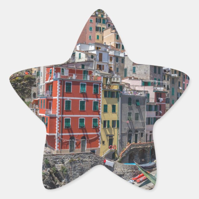 Riomaggiore Cinque Terre Liguria Italy Star Sticker (Front)