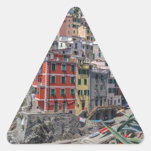 Riomaggiore Cinque Terre Liguria Italy Triangle Sticker