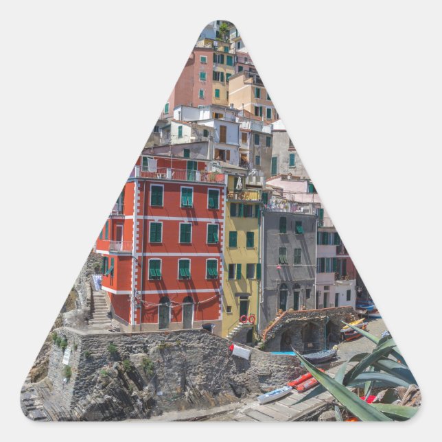 Riomaggiore Cinque Terre Liguria Italy Triangle Sticker (Front)