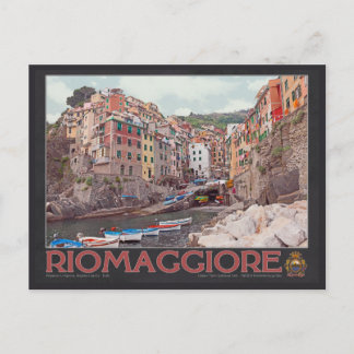 Riomaggiore Harbor (black) Postcard