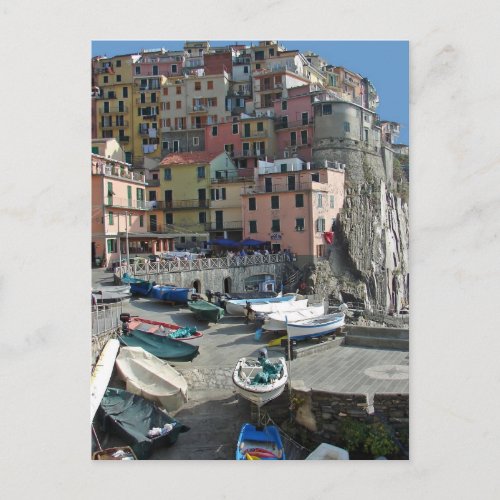 Riomaggiore Village Italy Cinque Terre Postcard