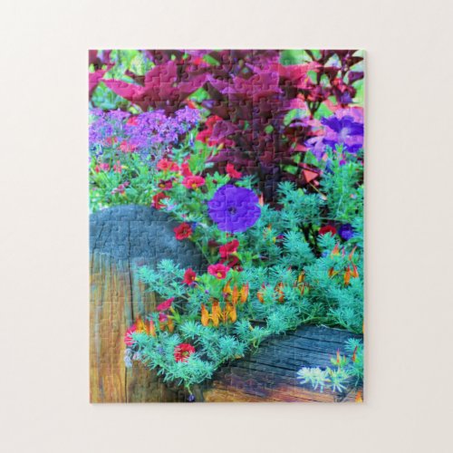 Riot Color Denver Botanical Gardens Fence Flowers  Jigsaw Puzzle