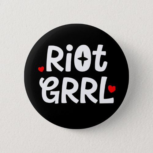 Riot Grrl Hearts Button