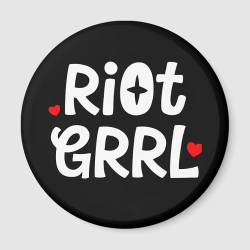 Riot Grrl Hearts Magnet