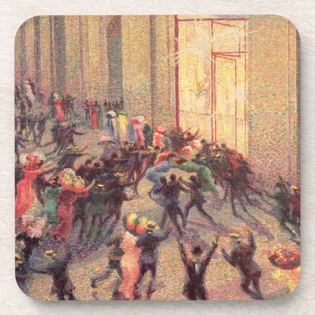 Riot in the Galleria, 1909 (oil on canvas) Beverage Coaster (Front)