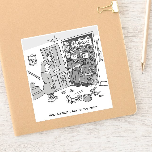 Riot Police Raid a Property - Funny Police Sticker (Notebook)