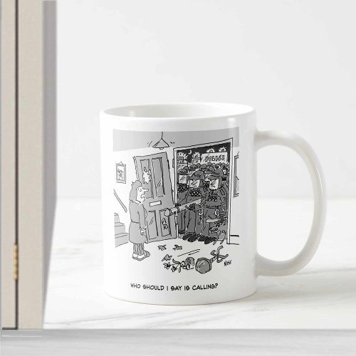 Riot Police Raid a Property _ Funny Police Theme Coffee Mug