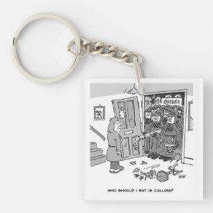 Riot Police Raid a Property - Funny Police Theme Keychain
