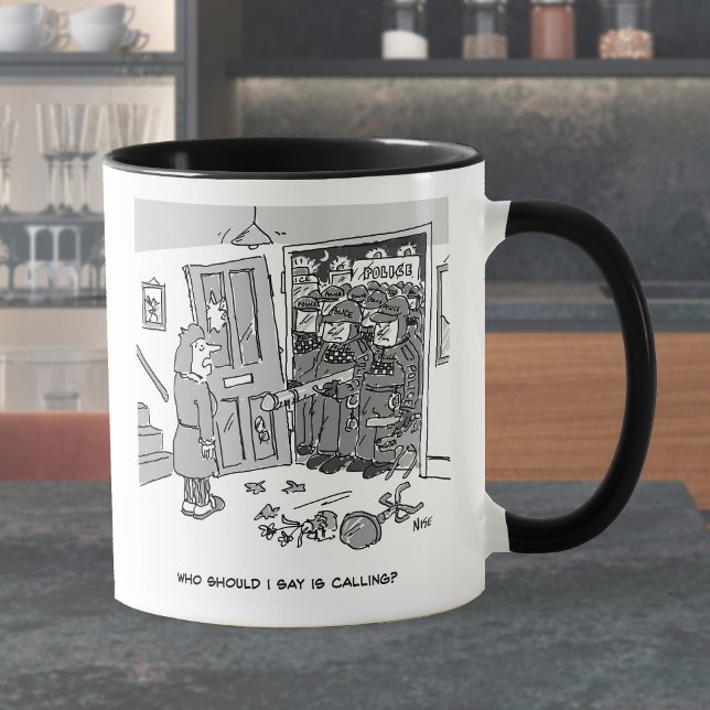 Riot Police Raid a Property - Funny Police Theme Mug (Creator Uploaded)