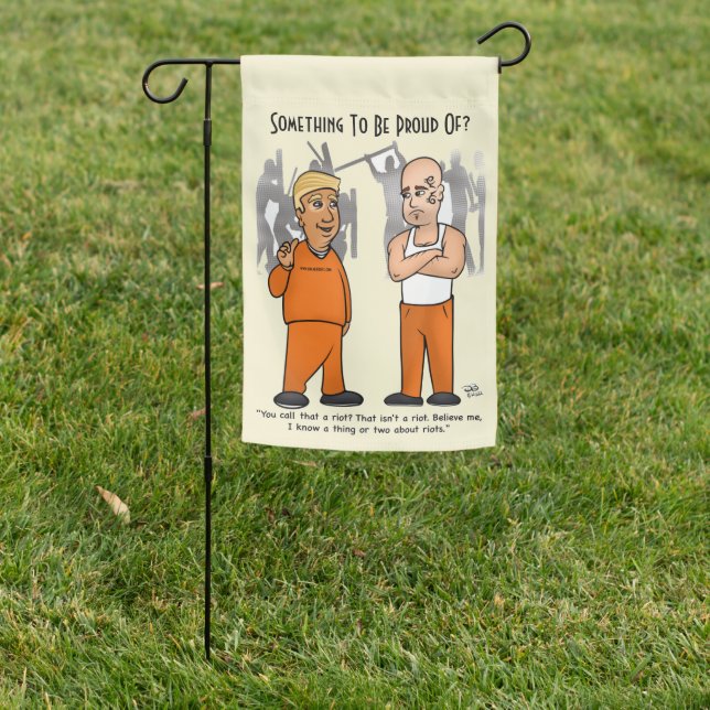 Riot Trumper Garden Flag (In SItu)