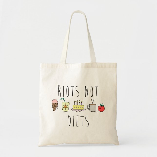Riots Not Diets Budget Tote Bag (Front)