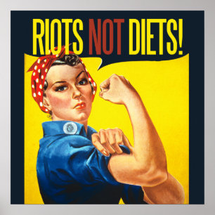 Riots not Diets - vintage feminism Poster