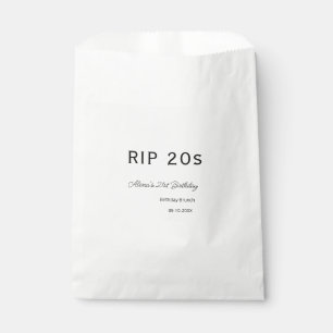RIP 20s 21st birthday simple minimal brunch date n Favor Bag