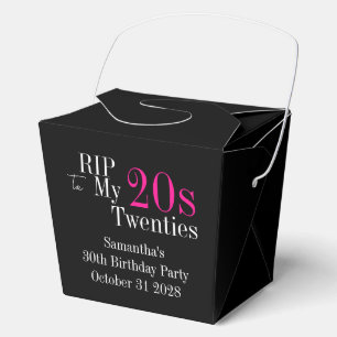 RIP 20s 30th Birthday Party Black Pink Favor Boxes