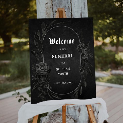 RIP 20s 30th Birthday Party Funeral Welcome Sign