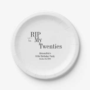 RIP 20s 30th Birthday Party Minimal Paper Plates