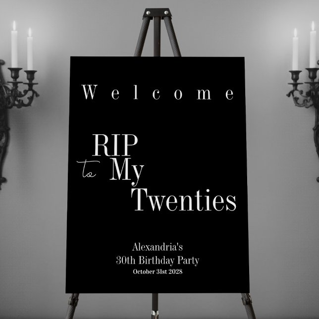 RIP 20s 30th Birthday Party Welcome Sign (Creator Uploaded)