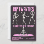 RIP 20s Black Pink Funny Skull 30th Birthday Party Invitation<br><div class="desc">RIP 20s Black Skeleton Pink Funny Skull 30th Birthday Party</div>