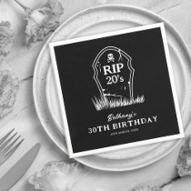 RIP 20s Black White 30th Birthday Party Napkins