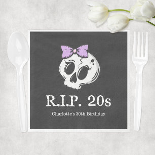 Rip 20s Coquette Aesthetic Bow 30th Birthday Party Napkins