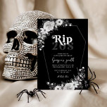 RIP 20s Death to My Youth 30th Birthday Invitation<br><div class="desc">Bold RIP 20s death to my youth 30th birthday invite featuring a dramatic black floral gothic aesthetic with modern typography and moody celebration styling. Perfect for funny milestone birthdays, spooky chic parties, dark elegant themes, and stylish black attire celebrations, this eye-catching design blends humor with dramatic sophistication. A striking choice...</div>