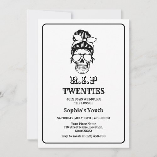 RIP 20s Death to my Youth 30th Birthday Party Invitation