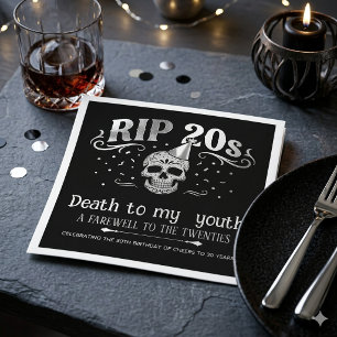 RIP 20s Death to My Youth 30th Birthday Party  Napkins