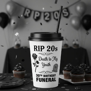 RIP 20s Death to My Youth 30th Birthday Party  Paper Cups
